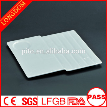 2015 nuevo patrón de bambú del diseño placa blanca del cuadrado de la porcelana